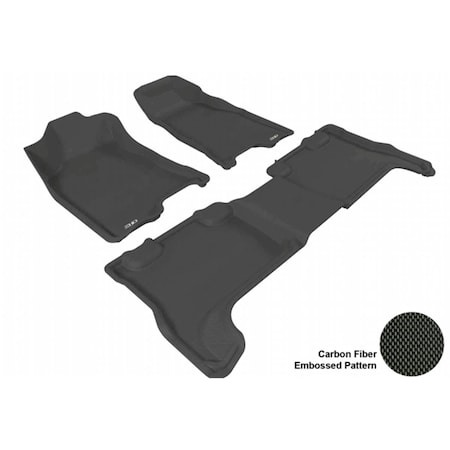 3D Maxpider CHEVROLET COLORADO CREW CAB 2004-2012 KAGU BLACK R1 R2 Floor Mat L1CH02701509